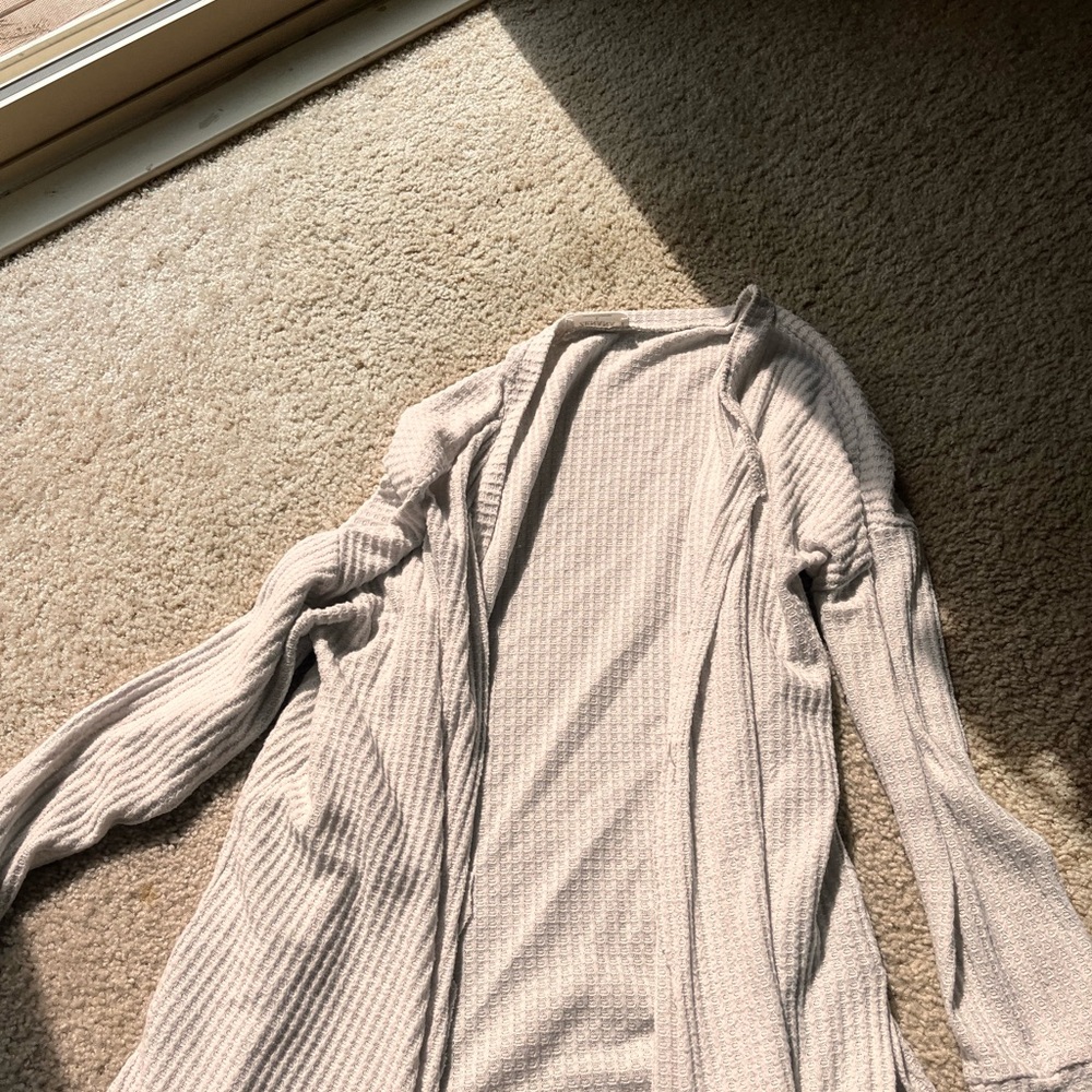 cream color cardigan